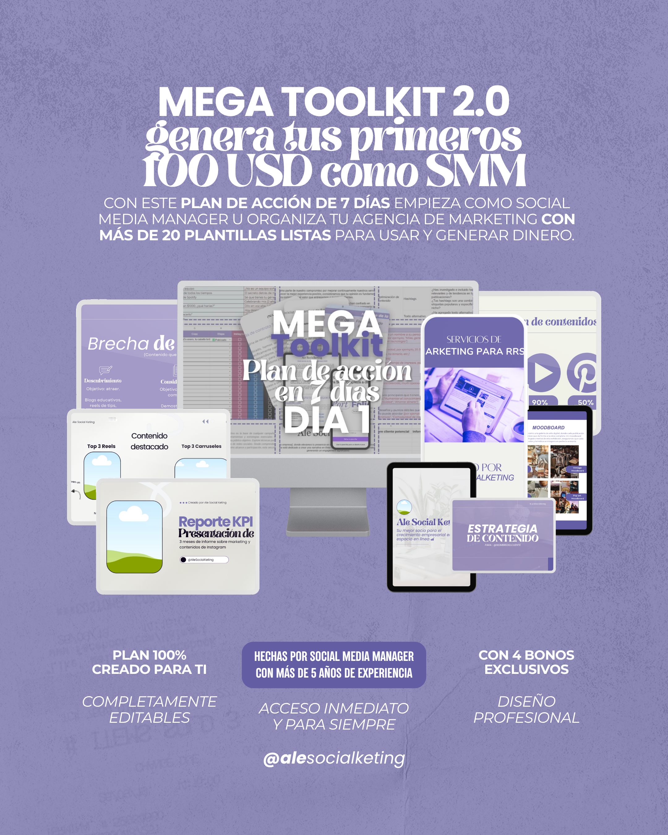 MEGA Toolkit 2.0: aprende a ganar tu primer cliente como SMM en 7 días