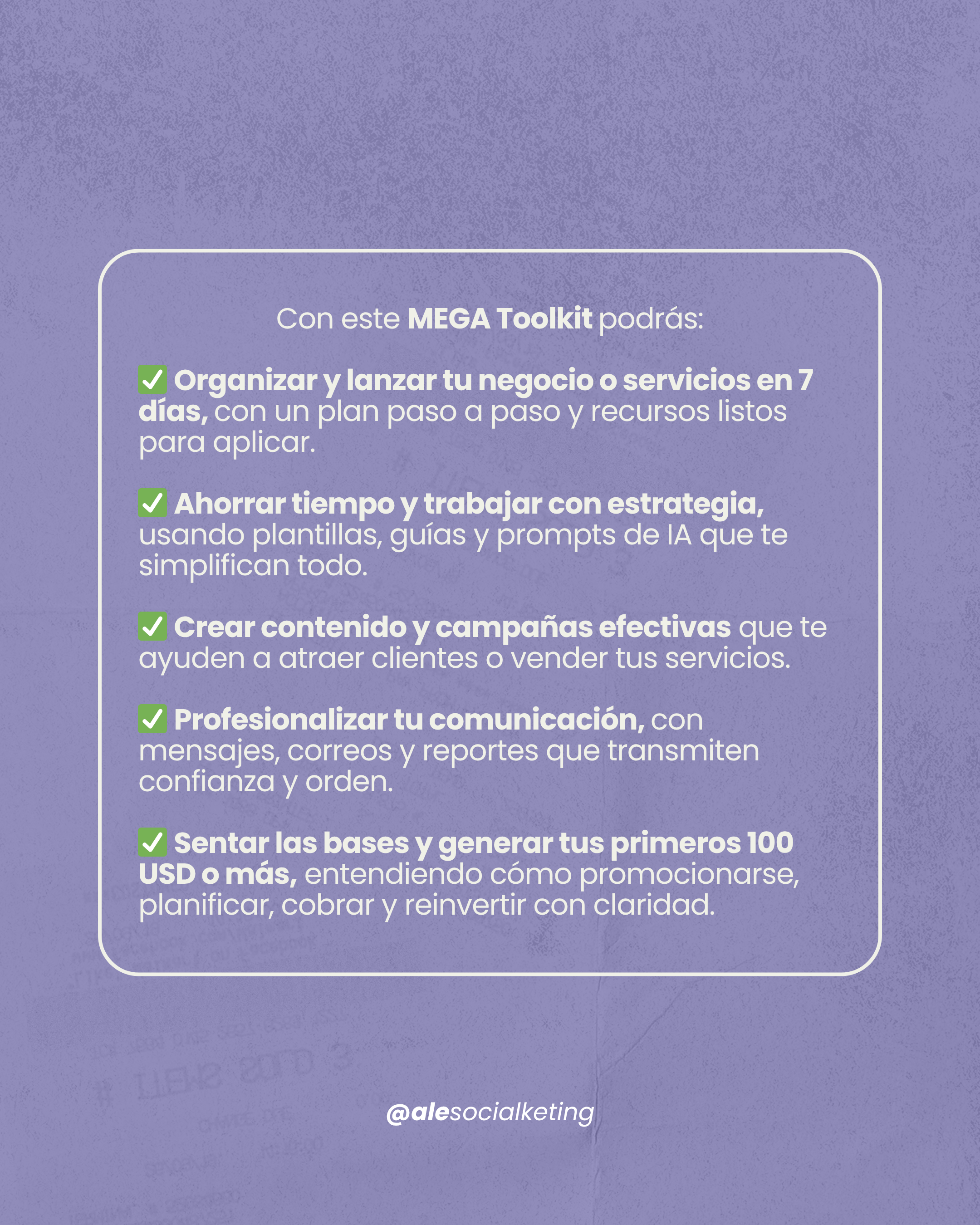 MEGA Toolkit 2.0: aprende a ganar tu primer cliente como SMM en 7 días